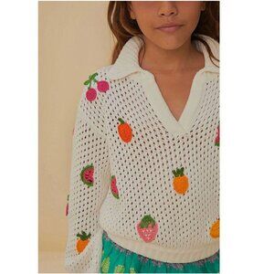 Farm Rio Kids Size 6 NWT Crochet Fruit Blouse Mini Me Special Collection